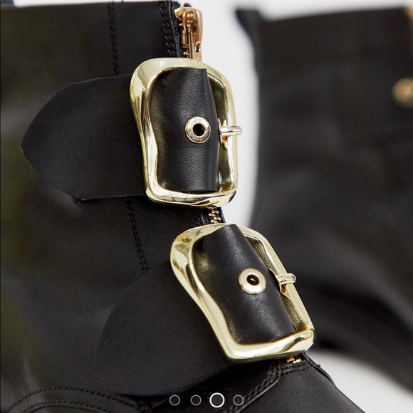 Asos Leather Buckle Boots in Size 10 UK 8 - Picture 3 of 9